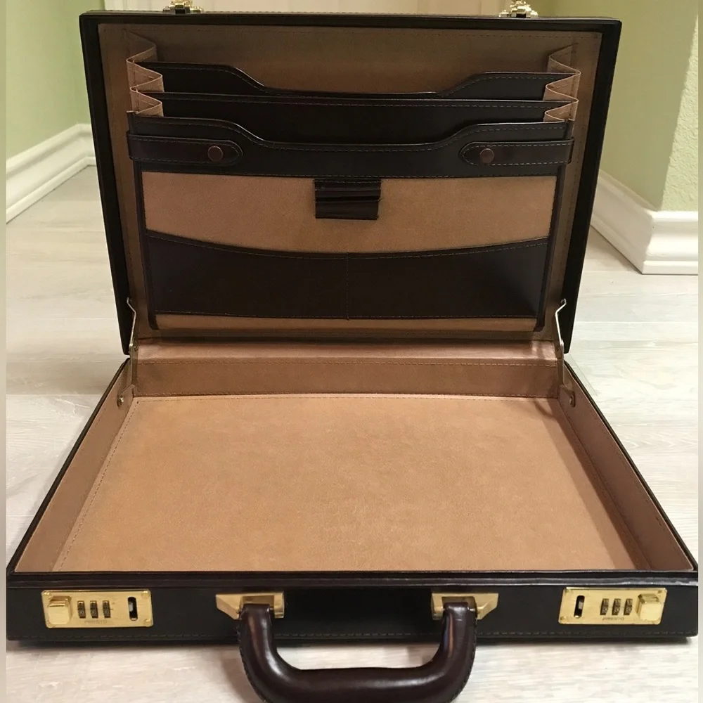 Vintage brown Presto Lock Executive leather briefcase attaché